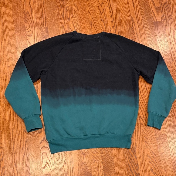 Aviator Nation Ombré Teal Sweater with Rainbow Patch Women XS - Picture 4 of 4